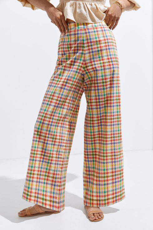 Linen Plaid Pant